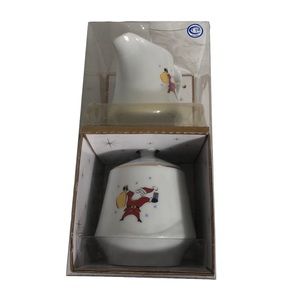 Merry Brite Porcelain Covered Sugar & Creamer set. New